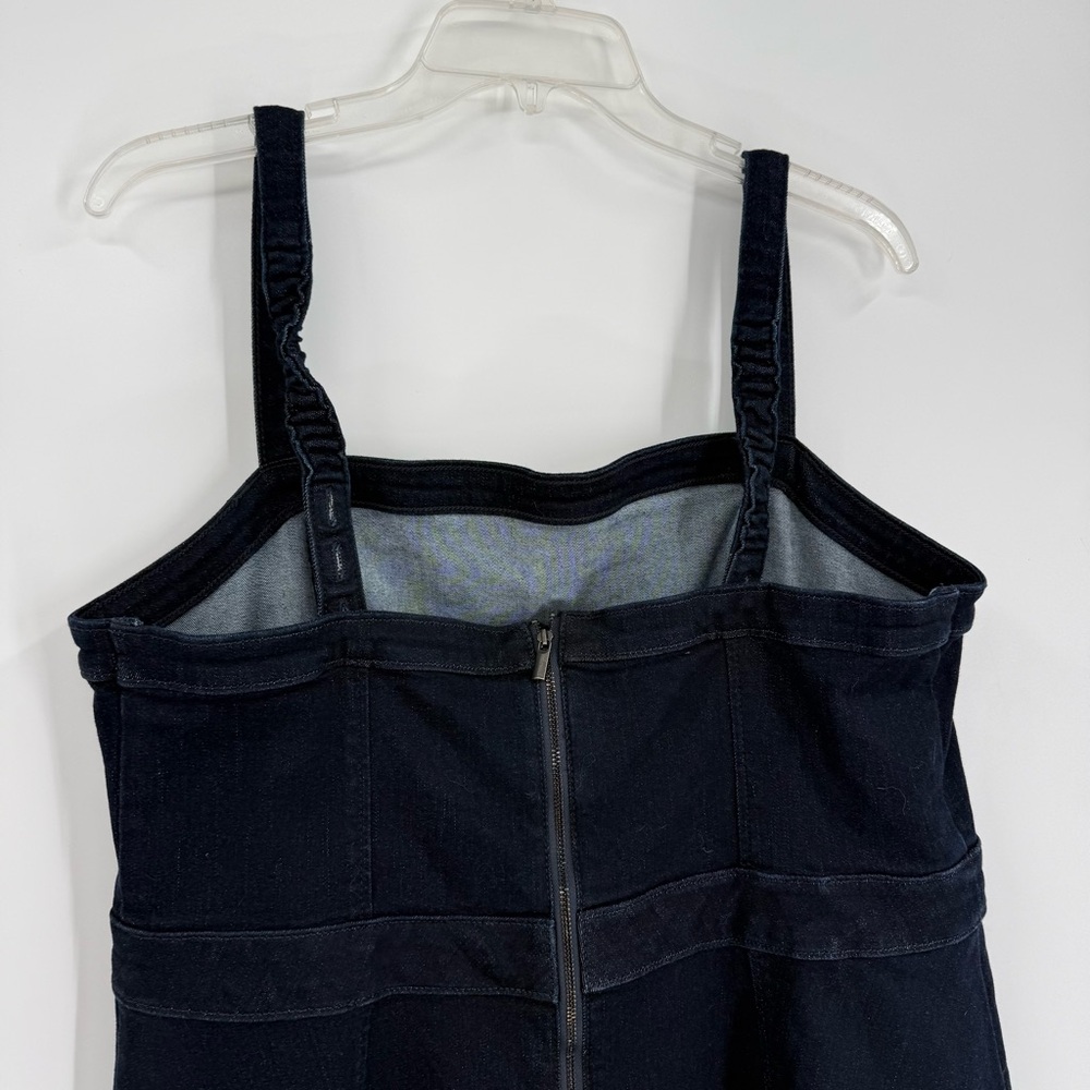 Torrid NWT Midi Denim Sleeveless Jumper Dress Dark Blue Size 14 Pockets - Picture 11 of 13